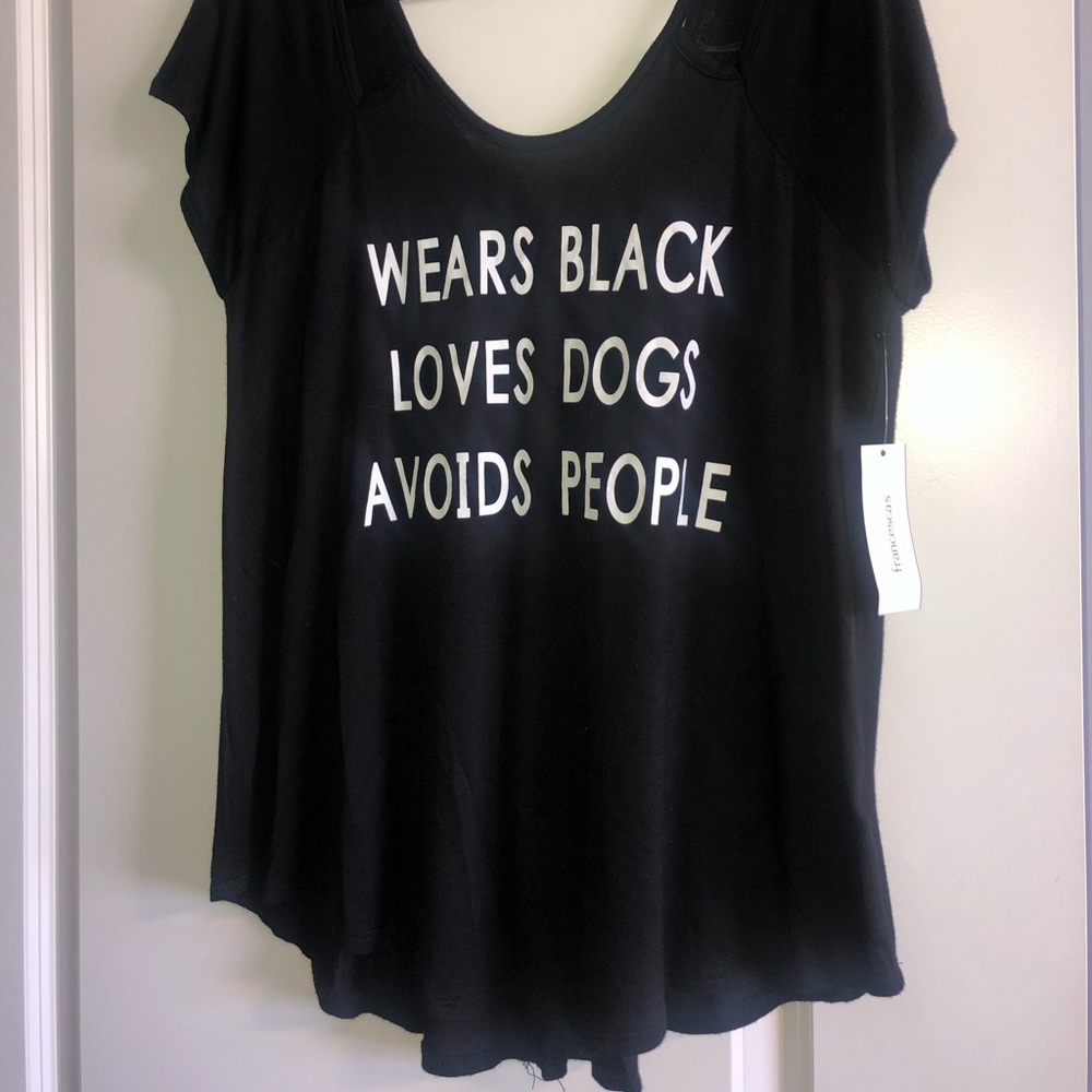 Francesca’s graphic t, black, size L